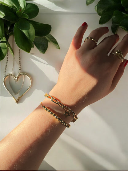 Pulsera charms cadena Oro