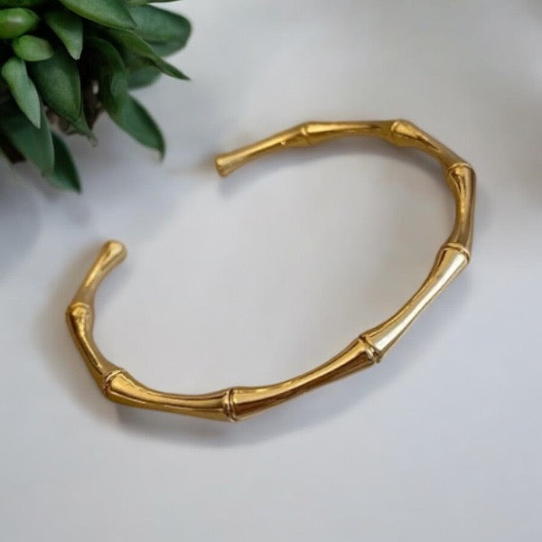 Pulsera esclava bambú oro