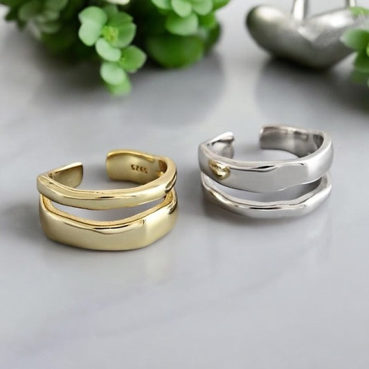 Anillo Doble Oro Plata